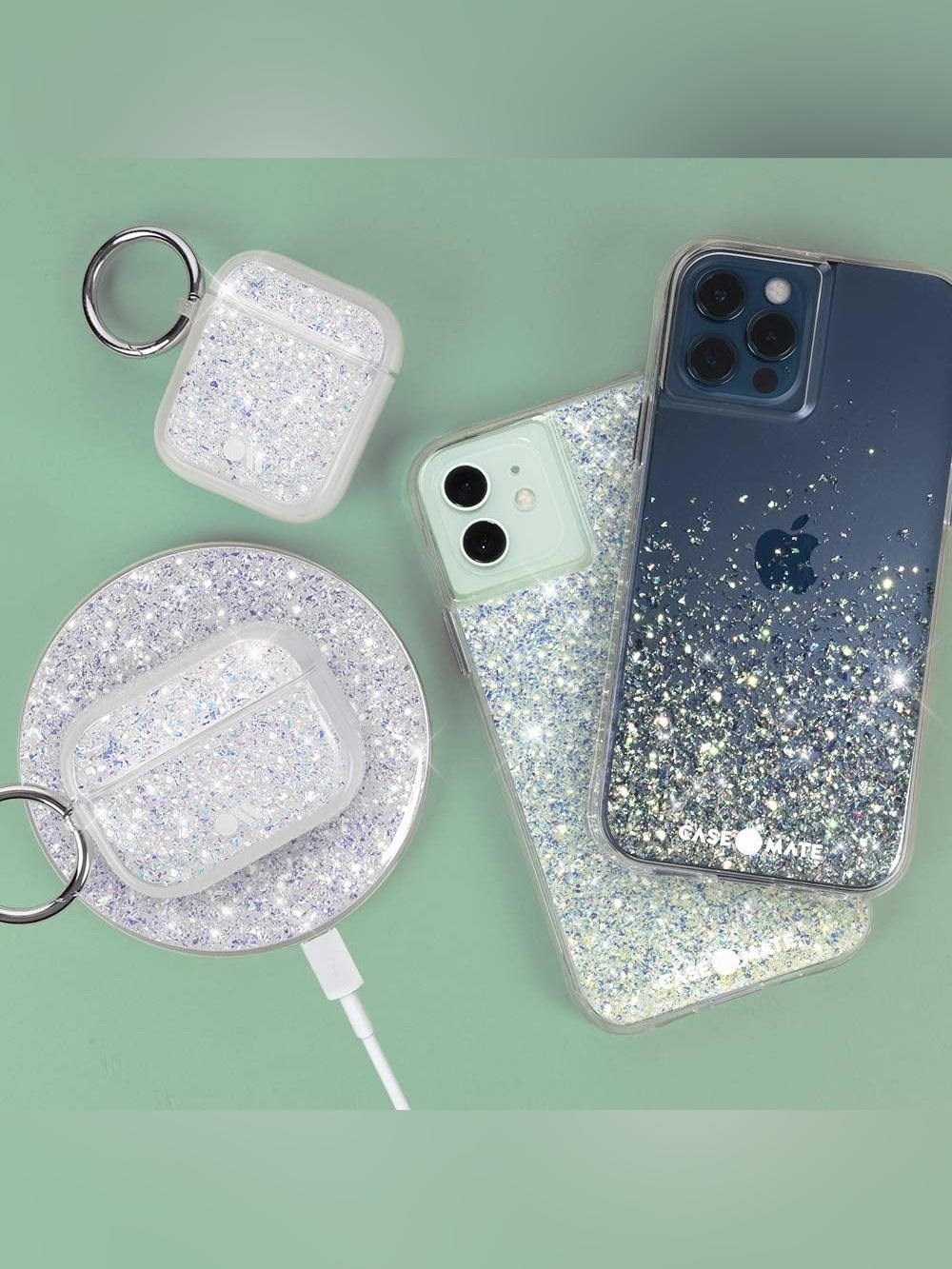 case-mate Sparkle Wireless Charging Pad in Iridescent White, Power Disc